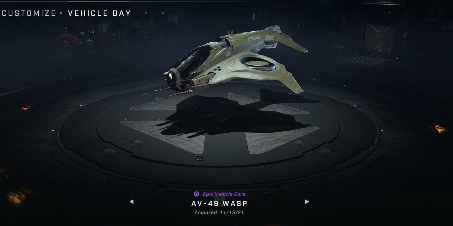 Halo Infinite's Wasp in the customize vehicle bay 