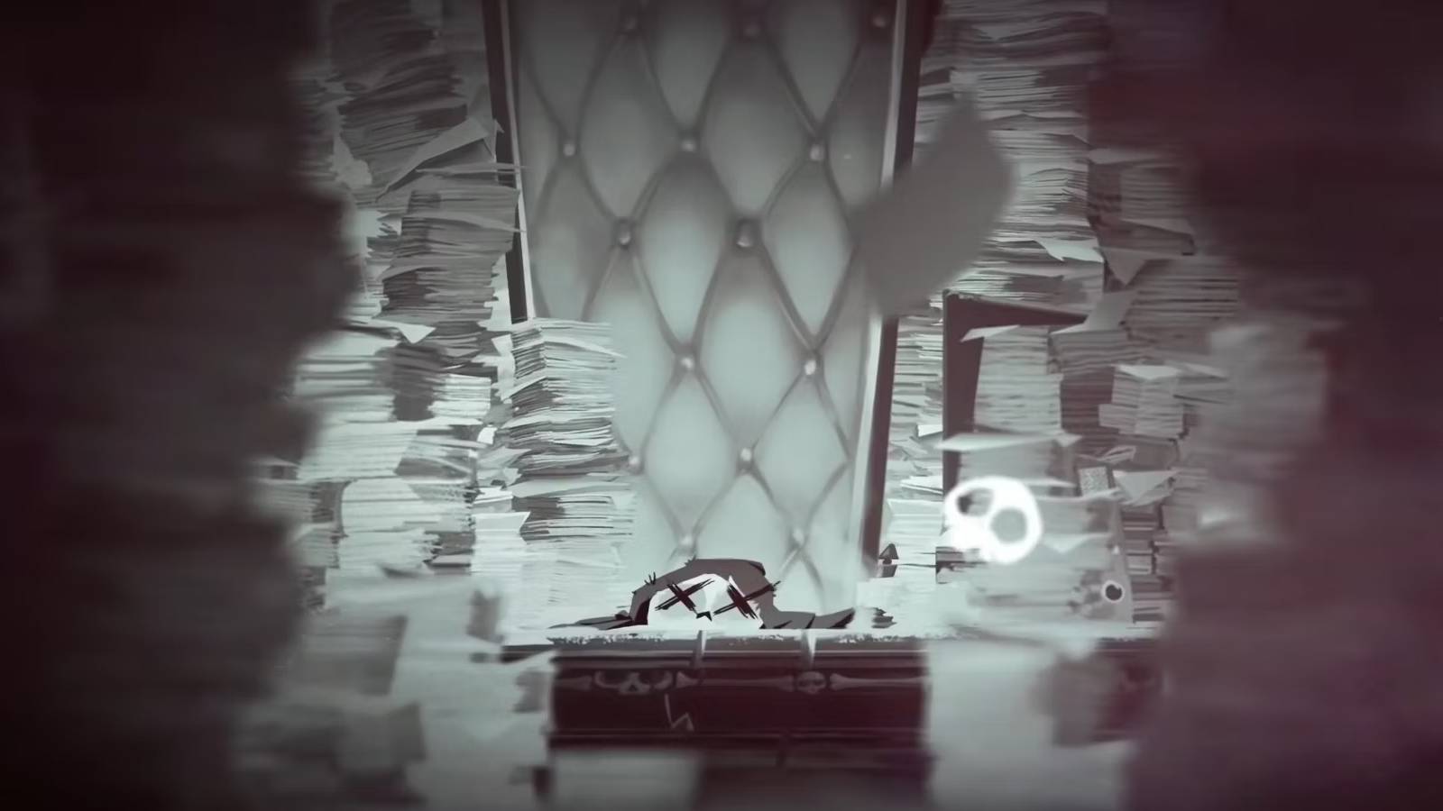 Have A Nice Death trailer screenshot showing a tired Death