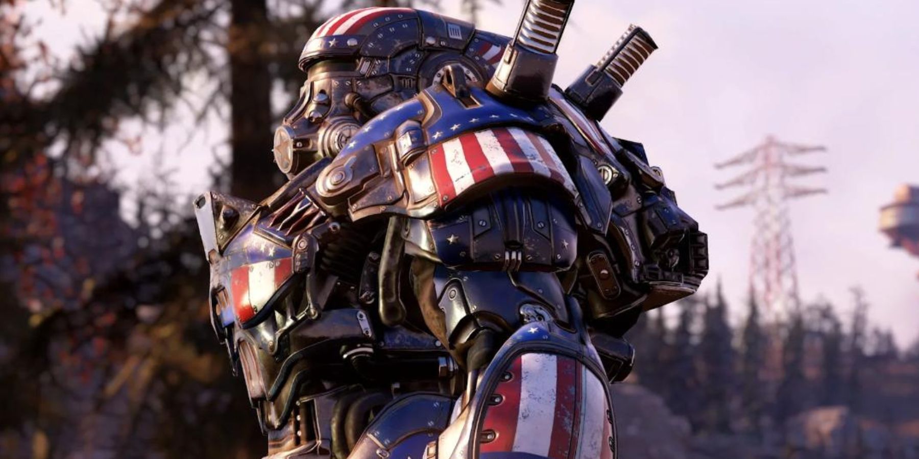 image showing the hellcat power armor in fallout 76.