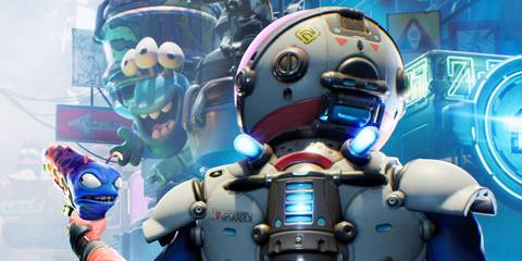 A promotional image for High on Life, featuring the main character wielding Kenny.