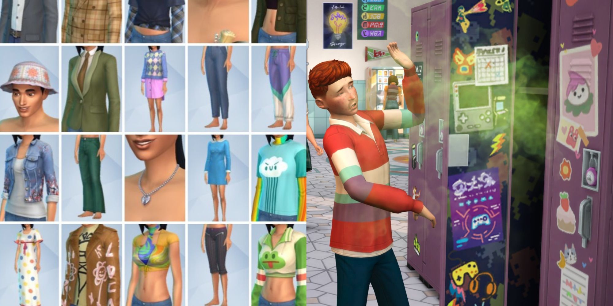 High School Lockers and Outfits in The Sims 4