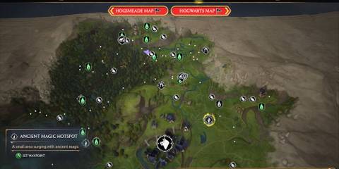 Hogwarts Legacy Ancient Magic Hotspot map location Hogsmeade Valley