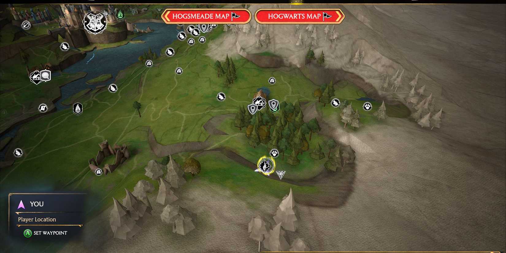 Hogwarts Legacy Ancient Magic Hotspot map location Hogwarts Valley Brocburrow