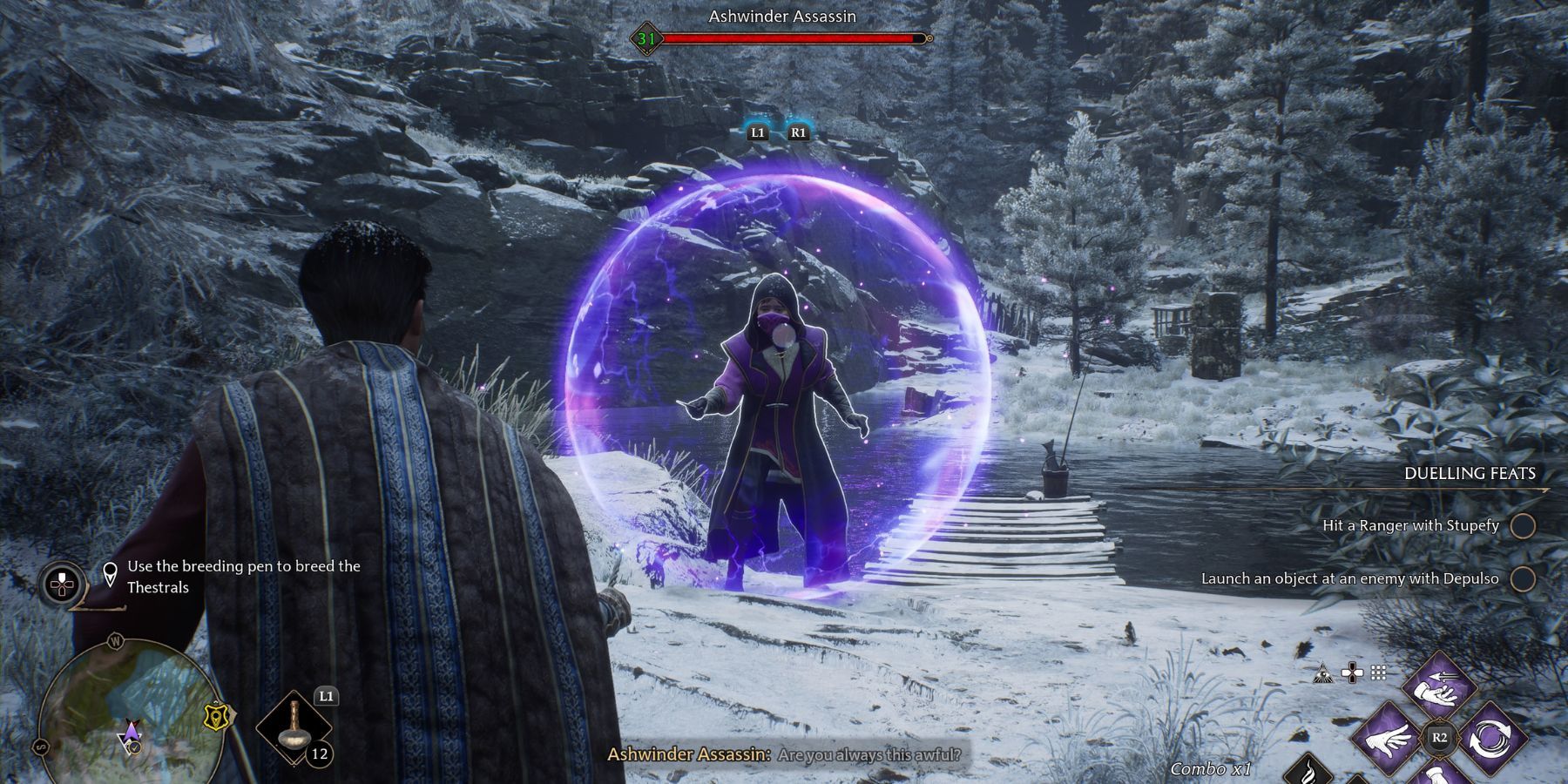 hogwarts legacy ashwinder assassin purple shield