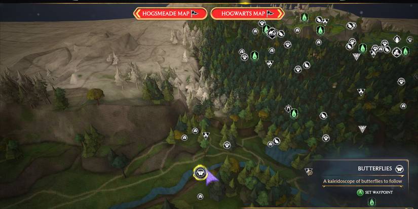 Hogwarts Legacy butterfly map location North Hogwarts