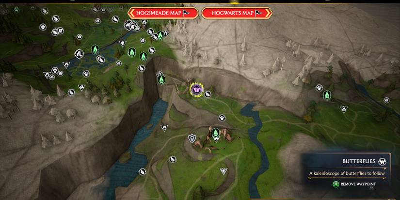 Hogwarts Legacy butterfly map location Poidsear Coast