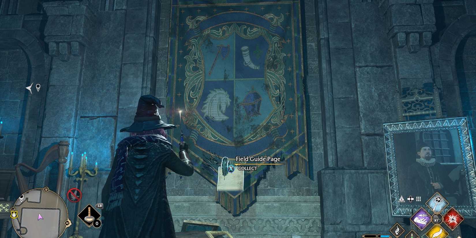 Hogwarts Legacy field guide page Death Day Party Room Headless Hunt tapestry