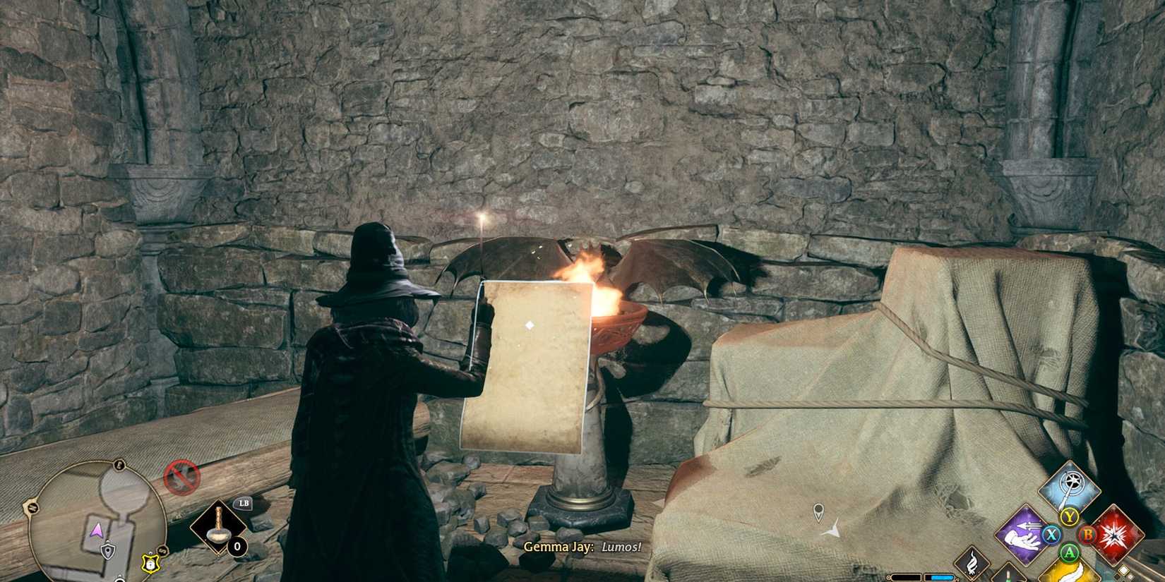 Hogwarts Legacy field guide page location dragon brazier Slytherin dungeon