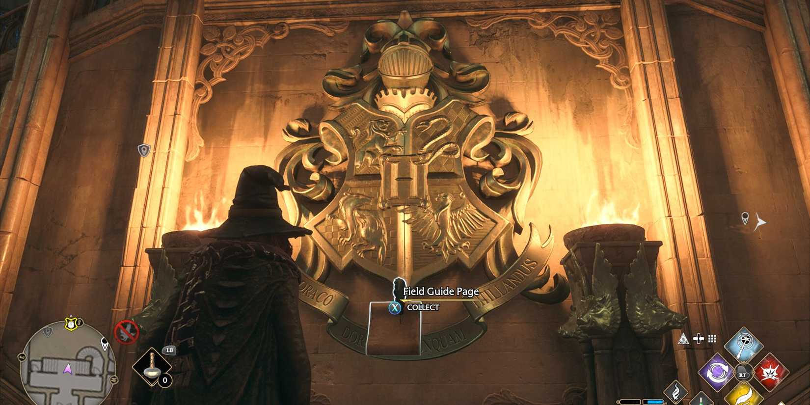Hogwarts Legacy field guide page location Great Hall crest