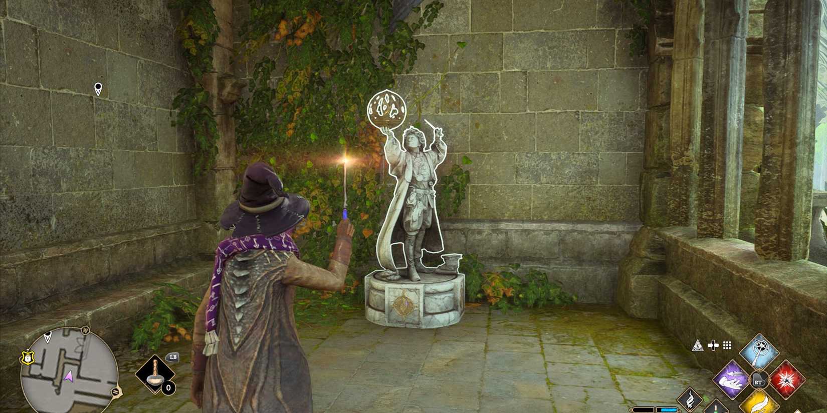 Hogwarts Legacy field guide page location Viaduct Courtyard statue