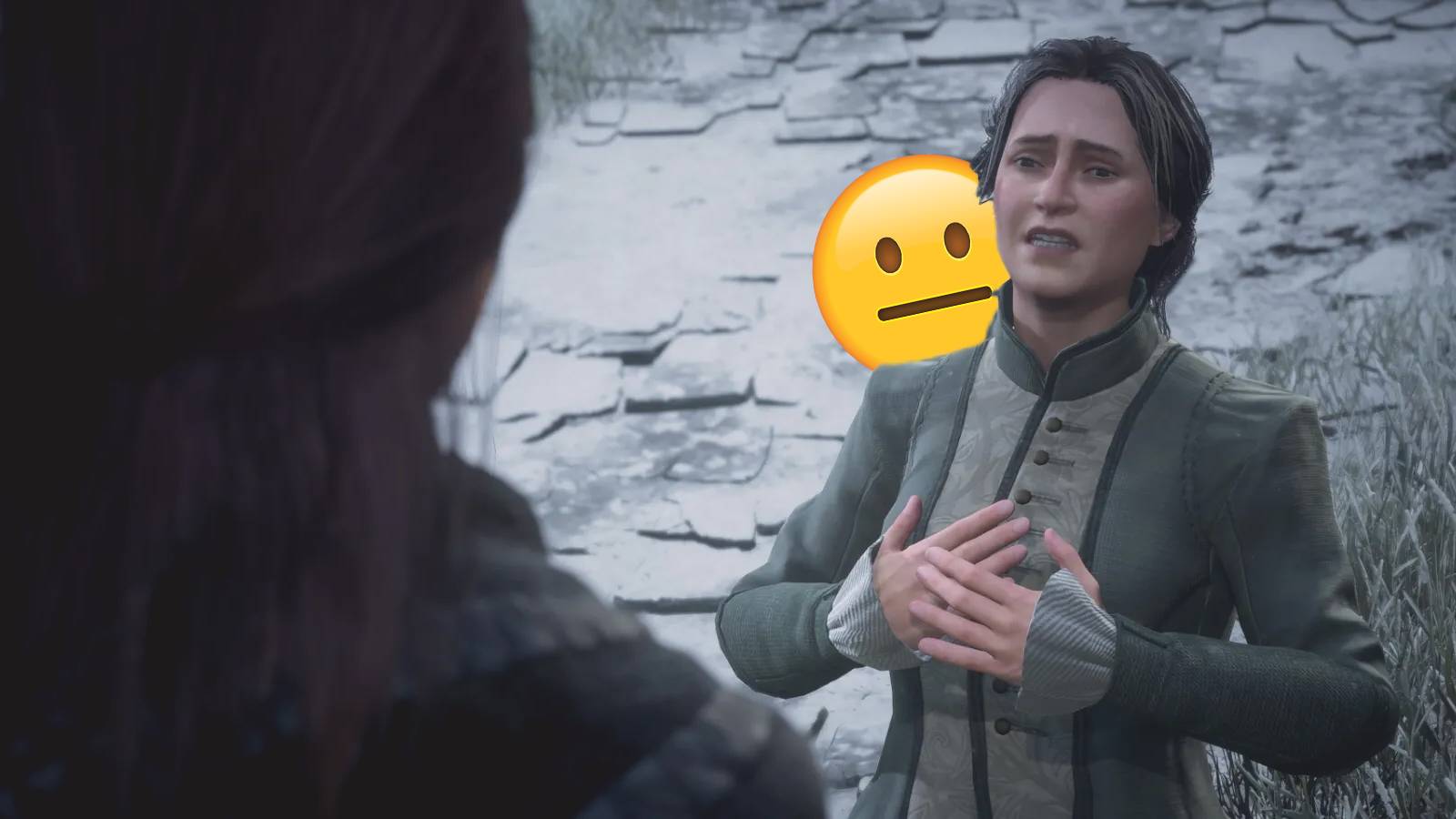 Hogwarts Legacy Johanna Bickle neutral face emoji