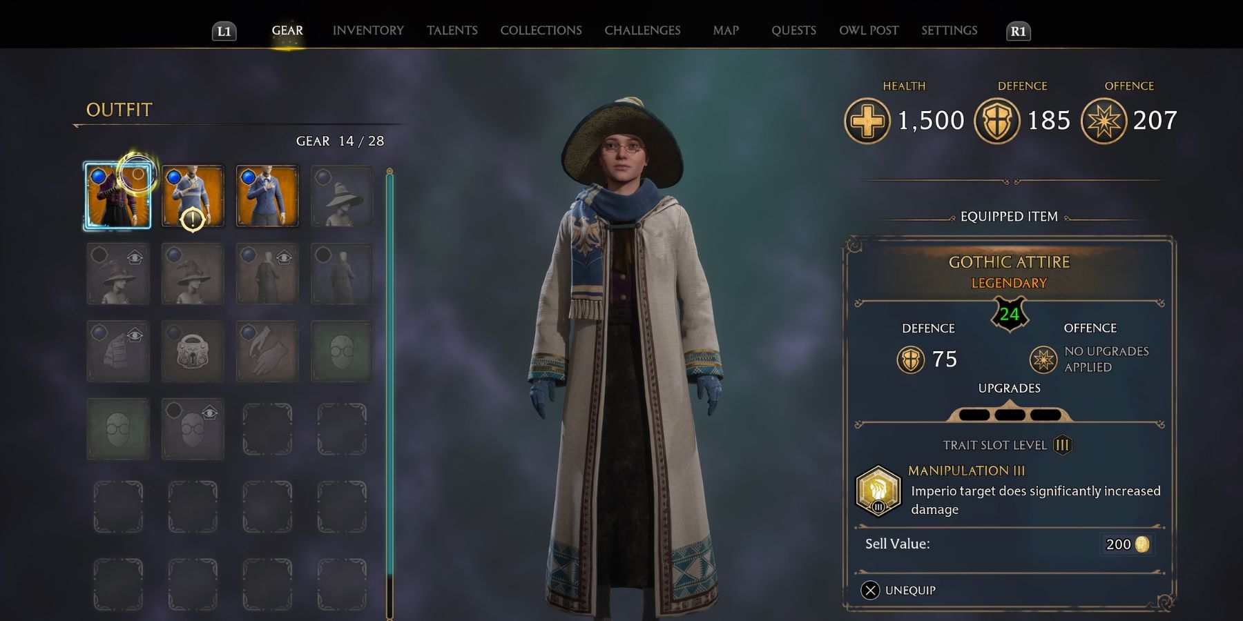 hogwarts legacy legendary gear