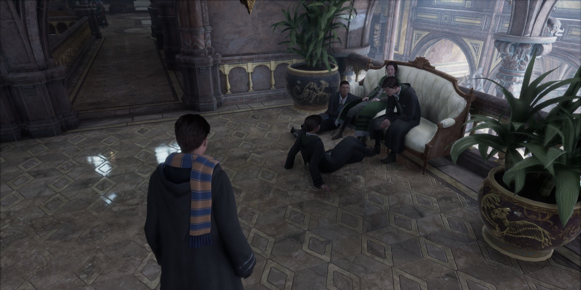 Hogwarts Legacy Students Sitting Casually