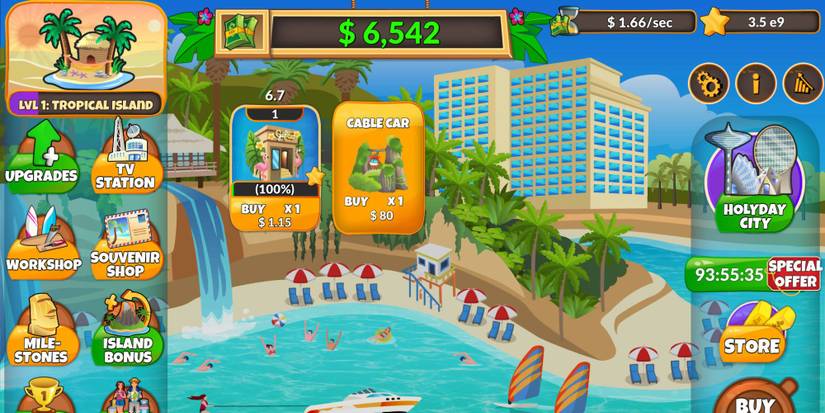 A player investing in a Tropical Island in Holyday City: Reloaded