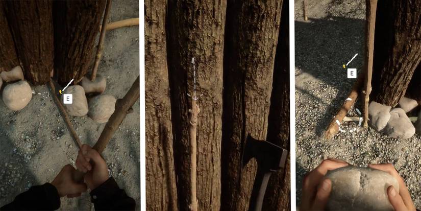 image showing how to build a basic spiked wall in sons of the forest.