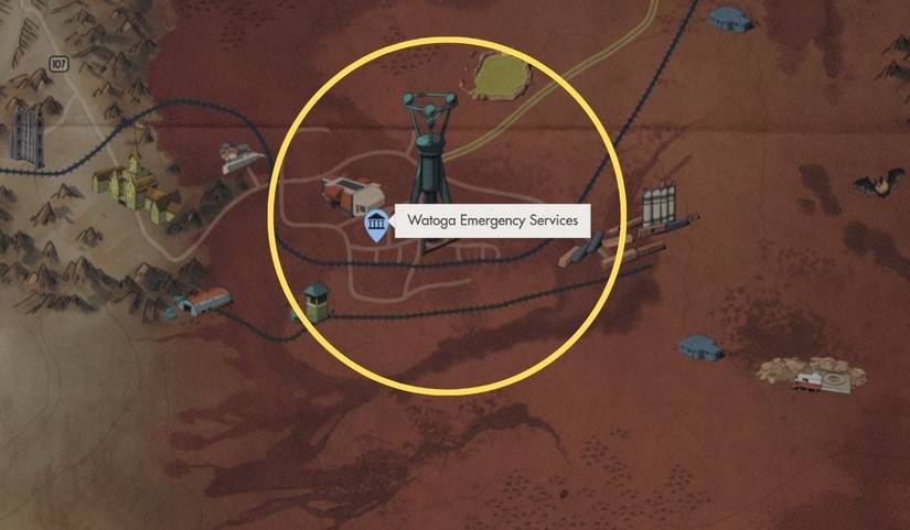 image showing a t-60 spawn location in watoga fallout 76.