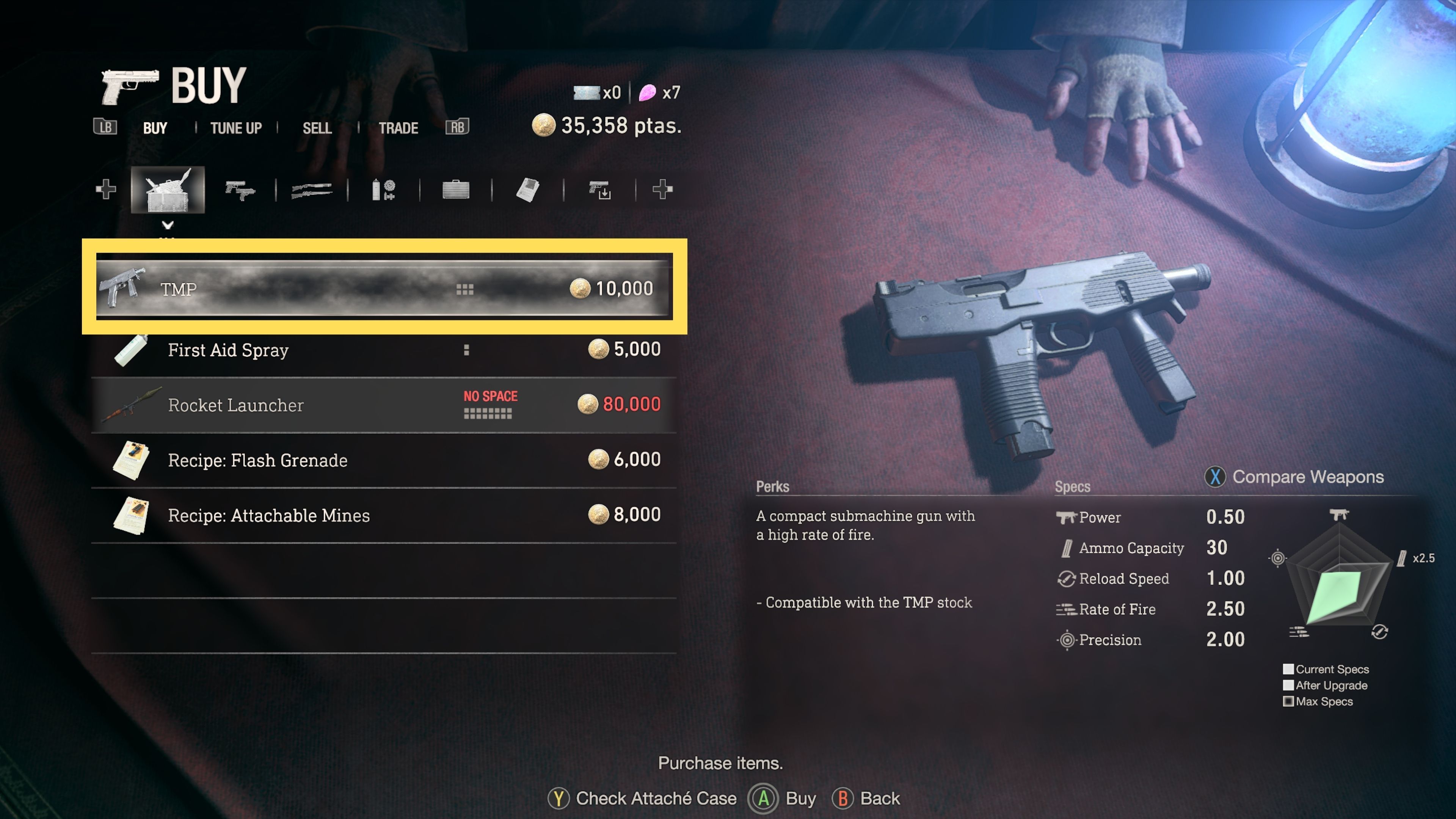 image showing how to get the tmp smg in the resident evil 4 remake.