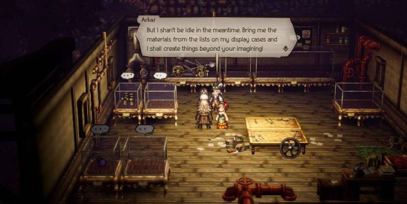 Arkar giving the Inventor in Octopath Traveler 2