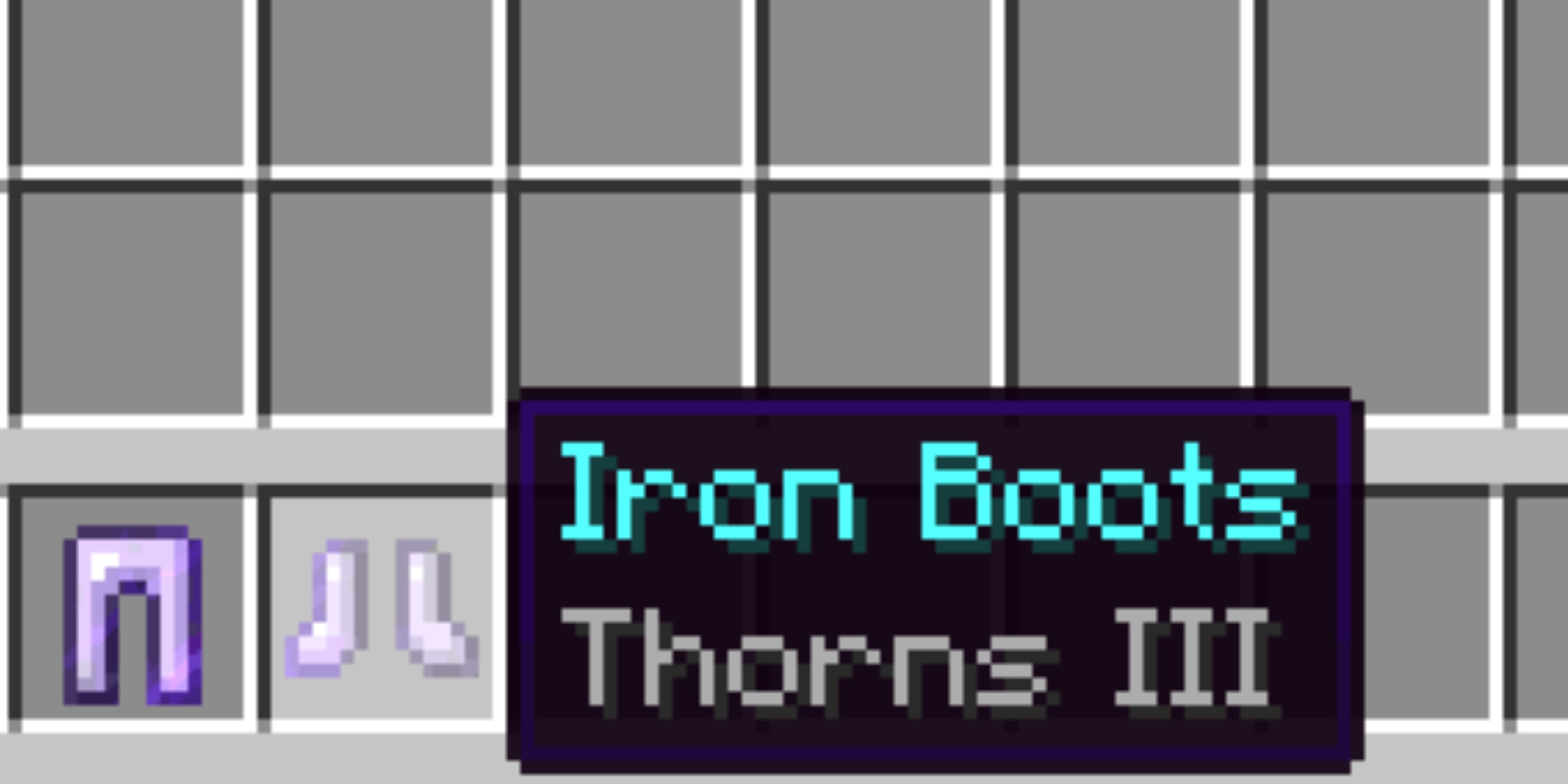 Iron boots with thorns enchantment