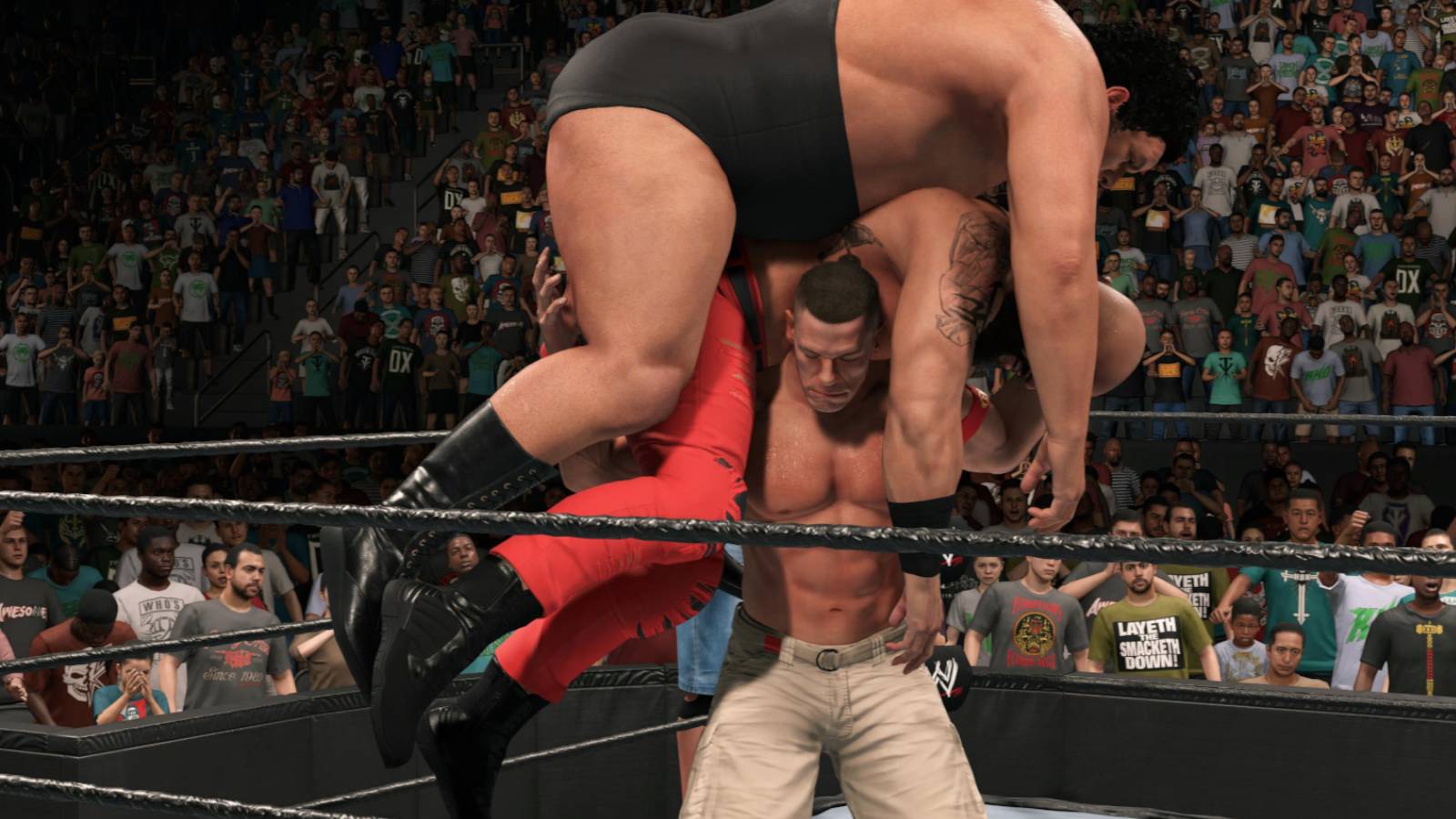 John Cena Double AA on Andre and Braun