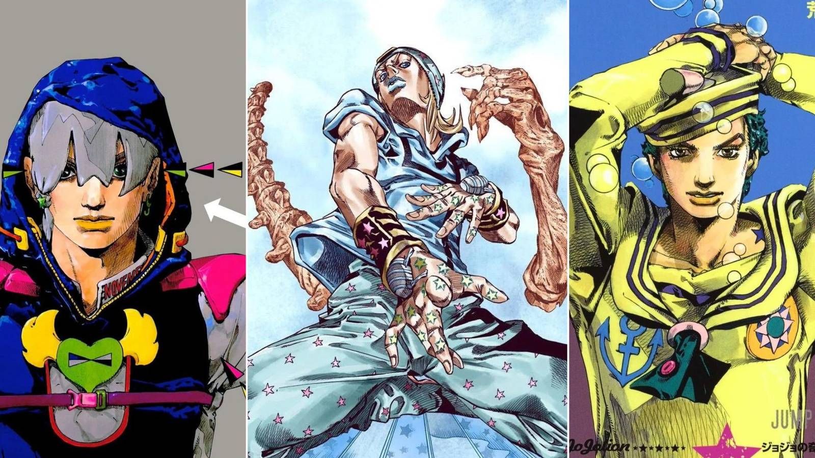 Jojo's bizarre adventure Jodio, johhny and josuke