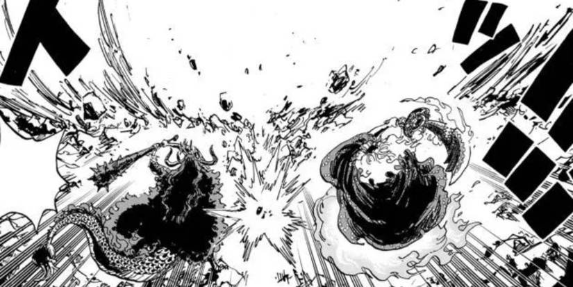 Kaido and Big Mom attacking 