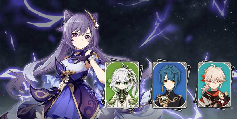 keqing-nahida-xingqiu-and kazuha in genshin impact