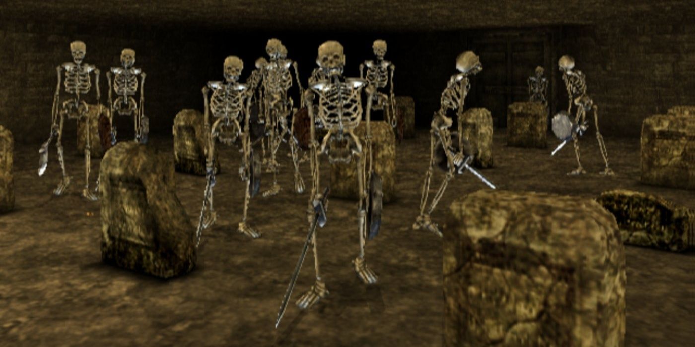 An army of skeletons rising up in King's Field: The Ancient City