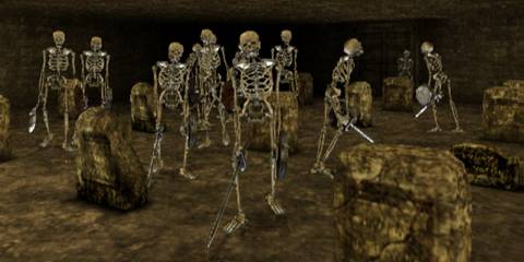 An army of skeletons rising up in King's Field: The Ancient City