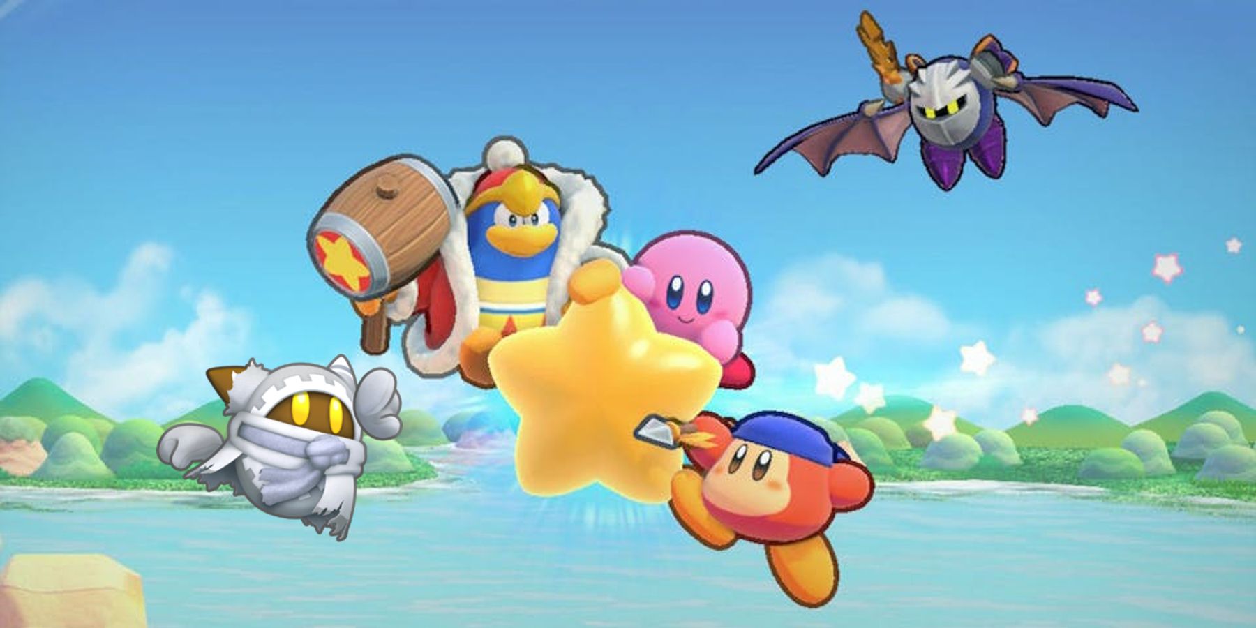 Kirby's Return to Dream Land Deluxe Demo 4-Player Co-Op Gameplay 