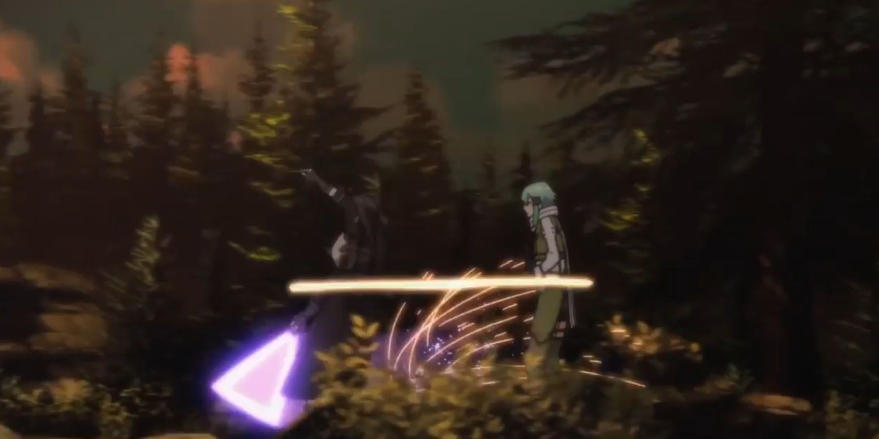 Kirito deflecting bullets with his beam saber