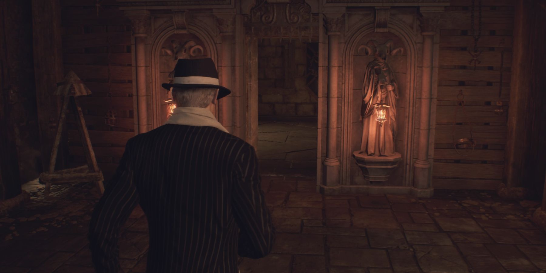 Leon faces the Crimson Flame door in Resident Evil 4 Remake