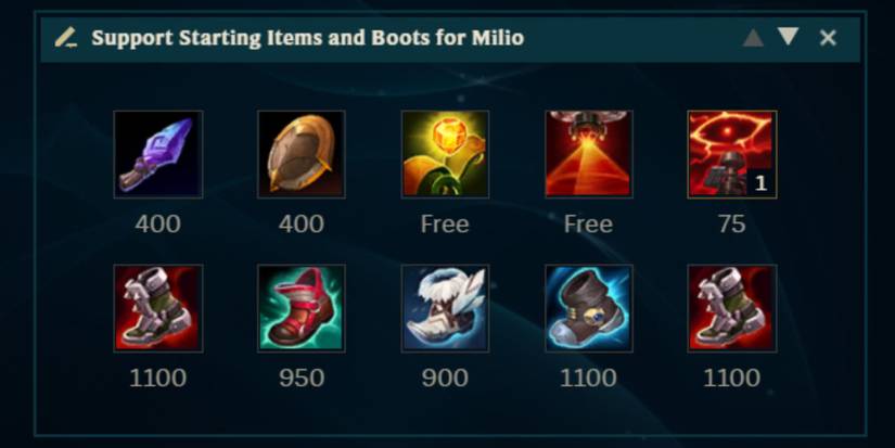 League of Legends Support Starting Items and Boots for Milio