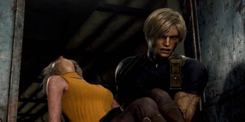 leon carrying ashley resident evil 4 remake
