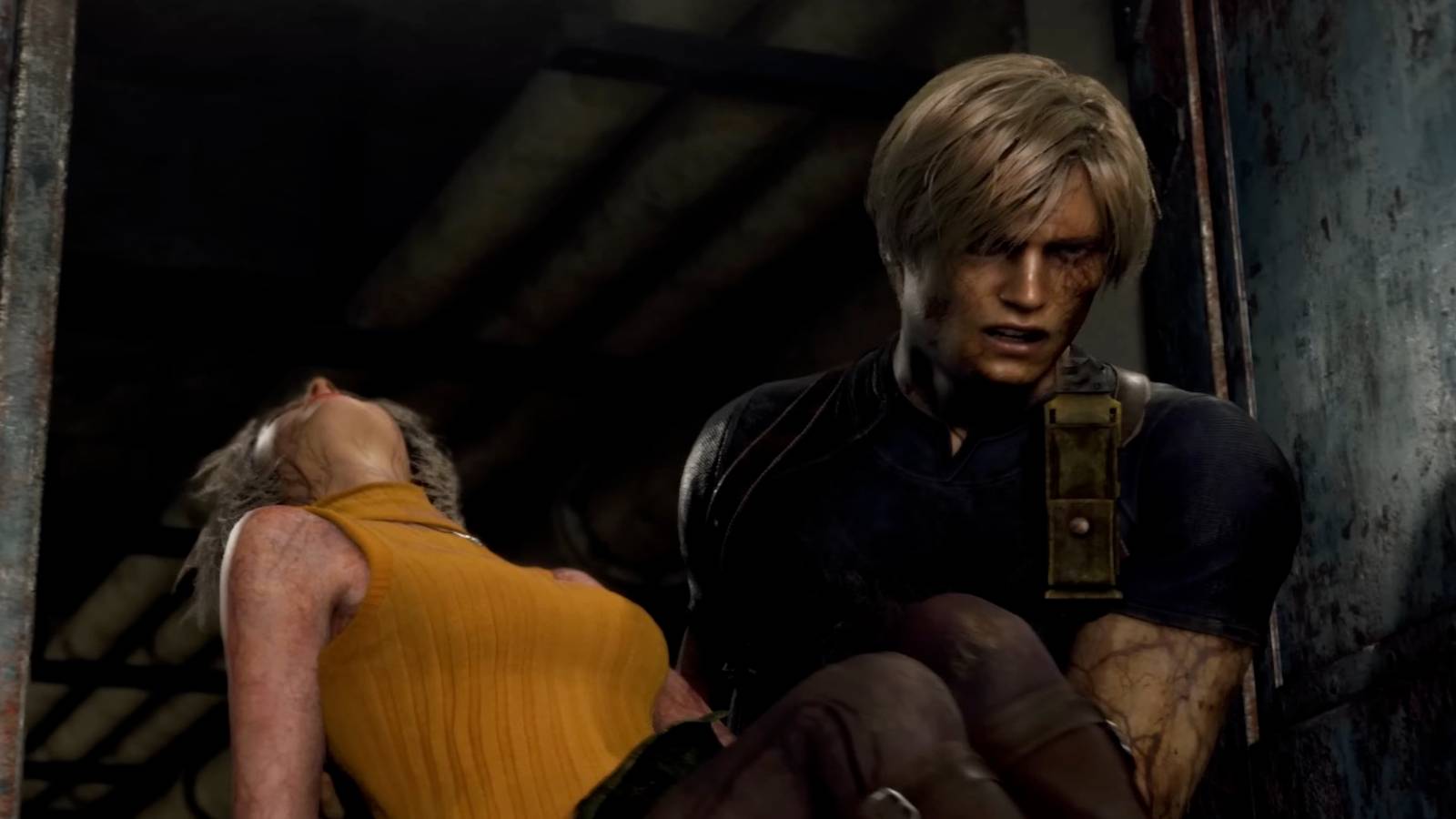 leon carrying ashley resident evil 4 remake