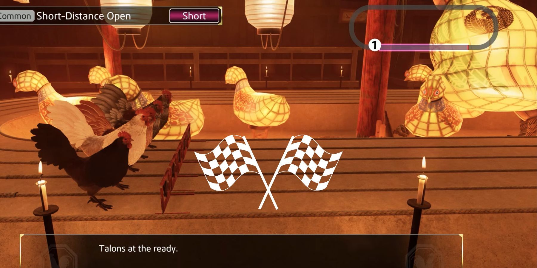 image showing a chicken race in like a dragon ishin game.