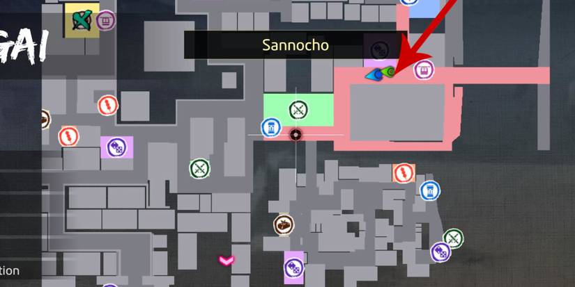 Like a Dragon Ishin escort mission  location on the map