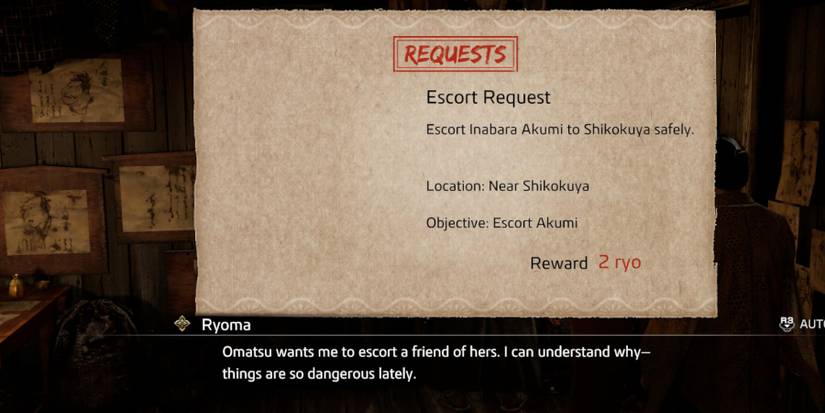 Like a Dragon Ishin escort request poster
