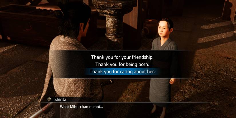 Like a Dragon Ishin I'll Miss You Miho substory answer one