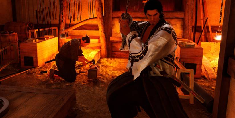 Like a Dragon Ishin Ryoma at the blacksmiths