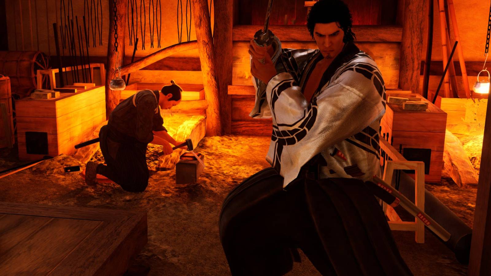 Like a Dragon Ishin Ryoma at the blacksmiths