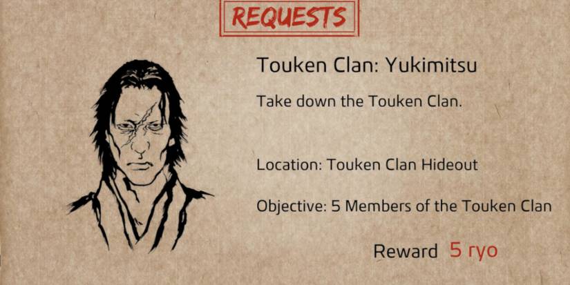 Like a Dragon Ishin Toukan Clan leader wanted poster