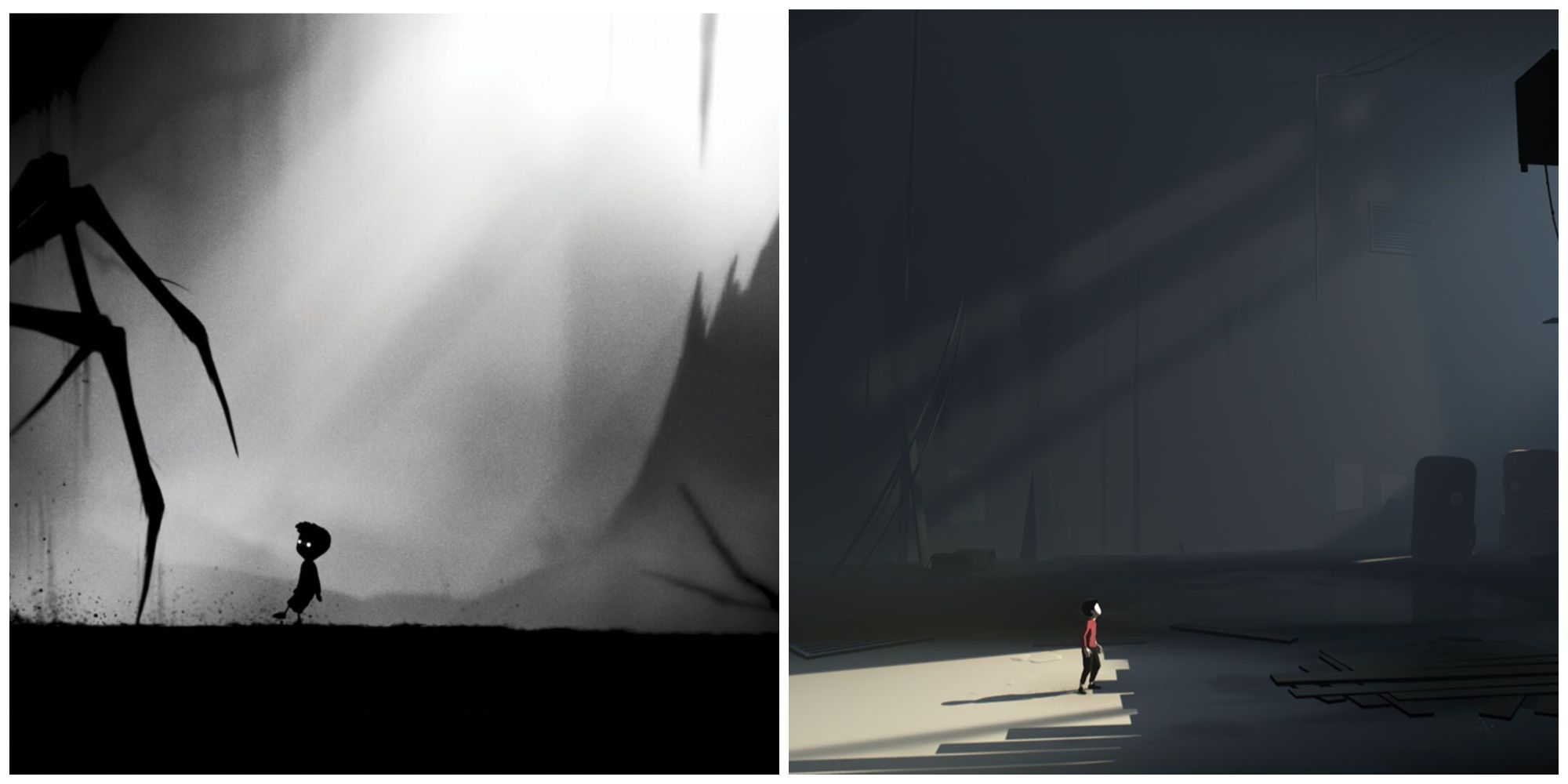 In-game images from Limbo and Inside