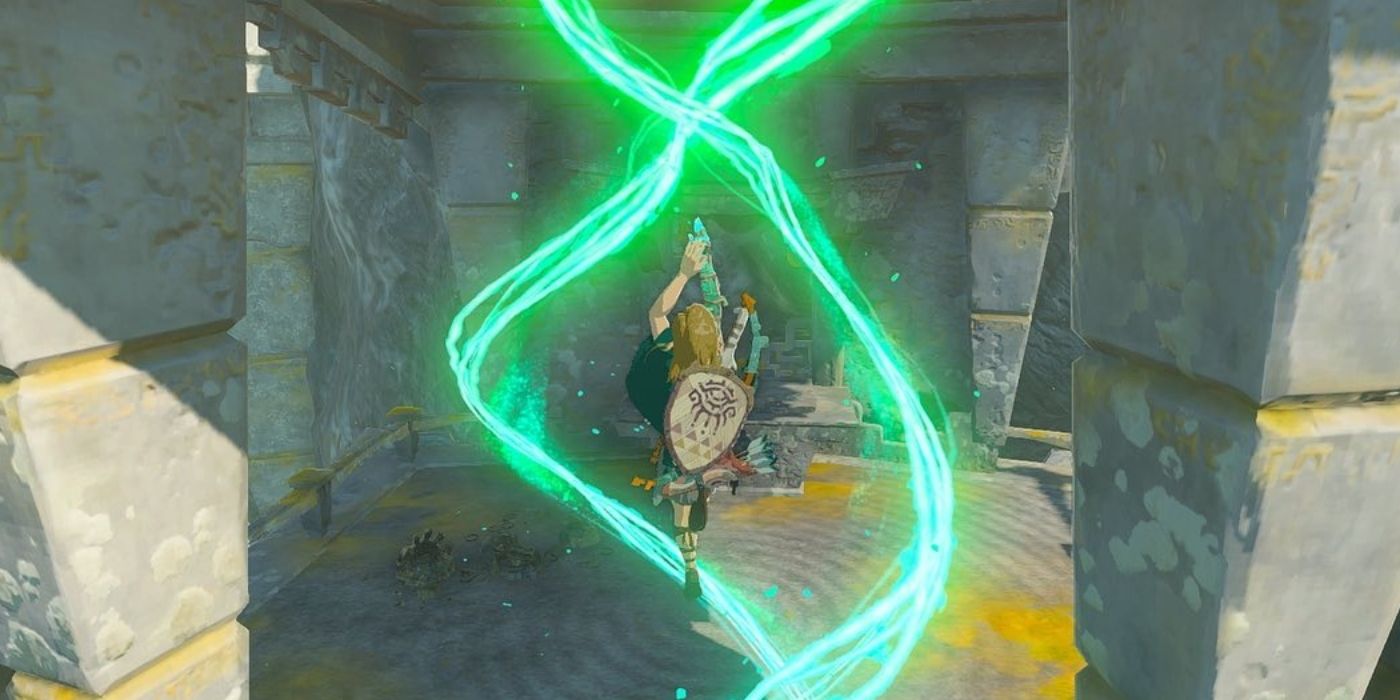 Link using Ascend in Tears of the Kingdom