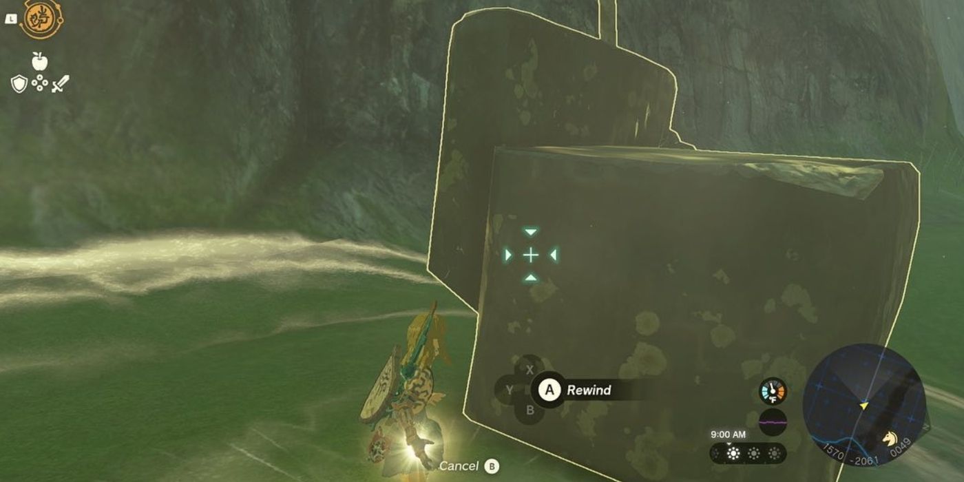 Link using Recall on a fallen rock