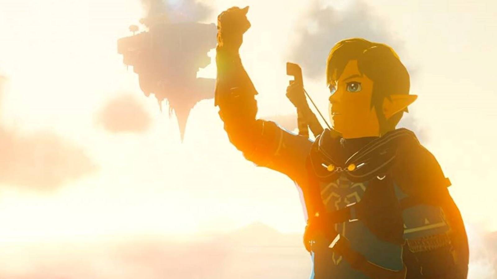 legend of zelda tears of the kingdom link sky islands arm raised