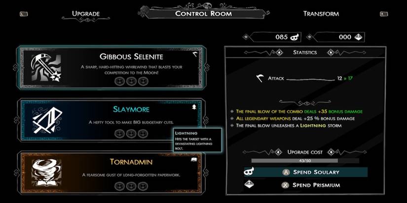 Looking at weapons in Have a Nice Death