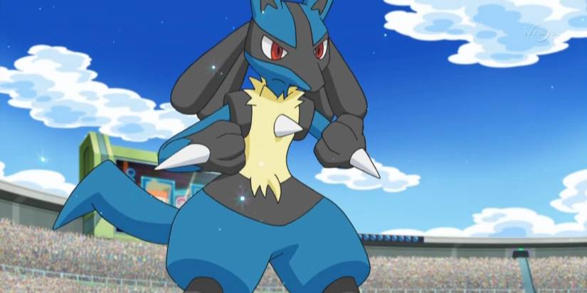Lucario in a stadium