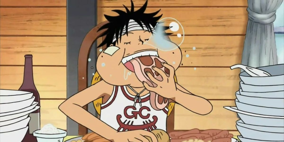 Luffy eating
