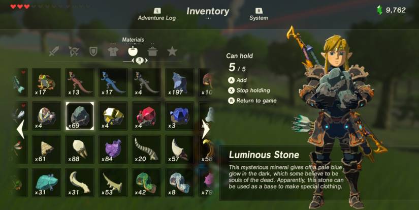 luminous stone inventory botw